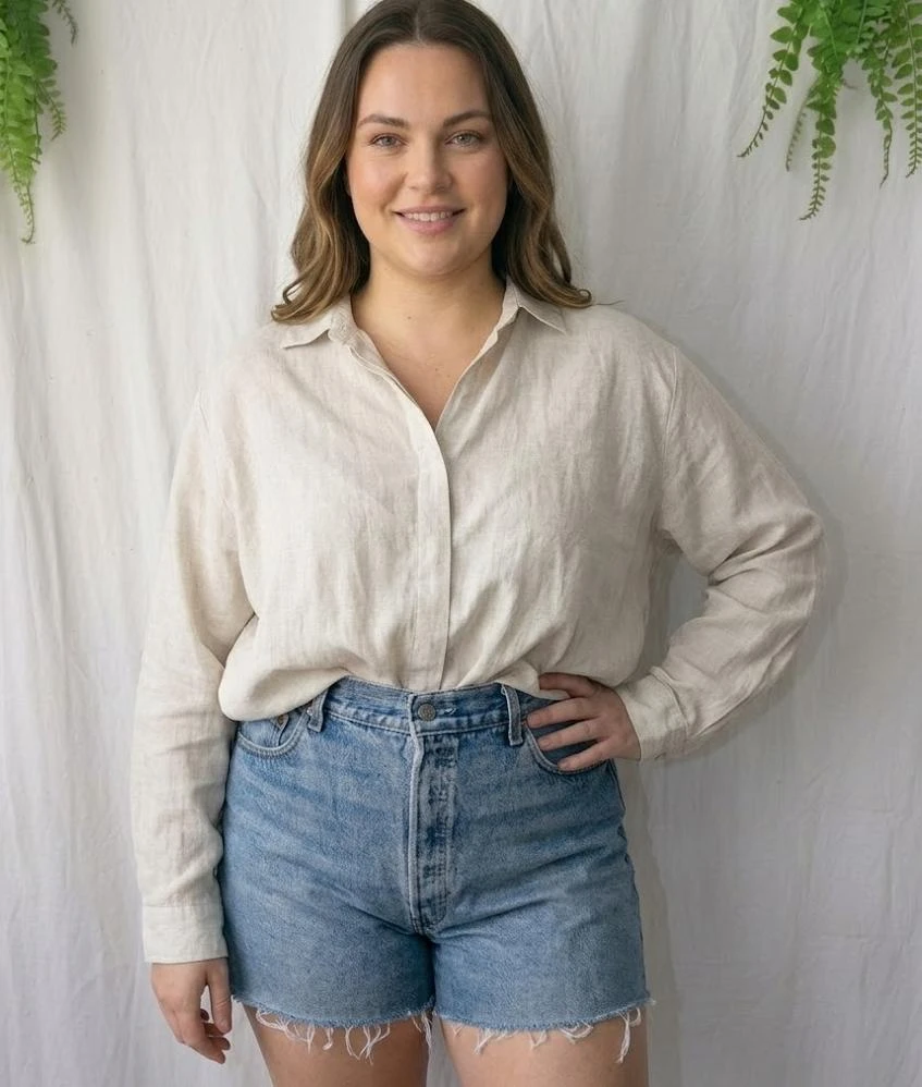 Short en jean bleu clair effet usé à franges "Levi's" 501 – photo 11